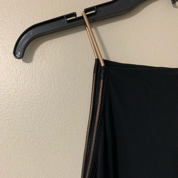 Witchery Black Sleeveless Top with Gold Straps - Picture 3 of 3